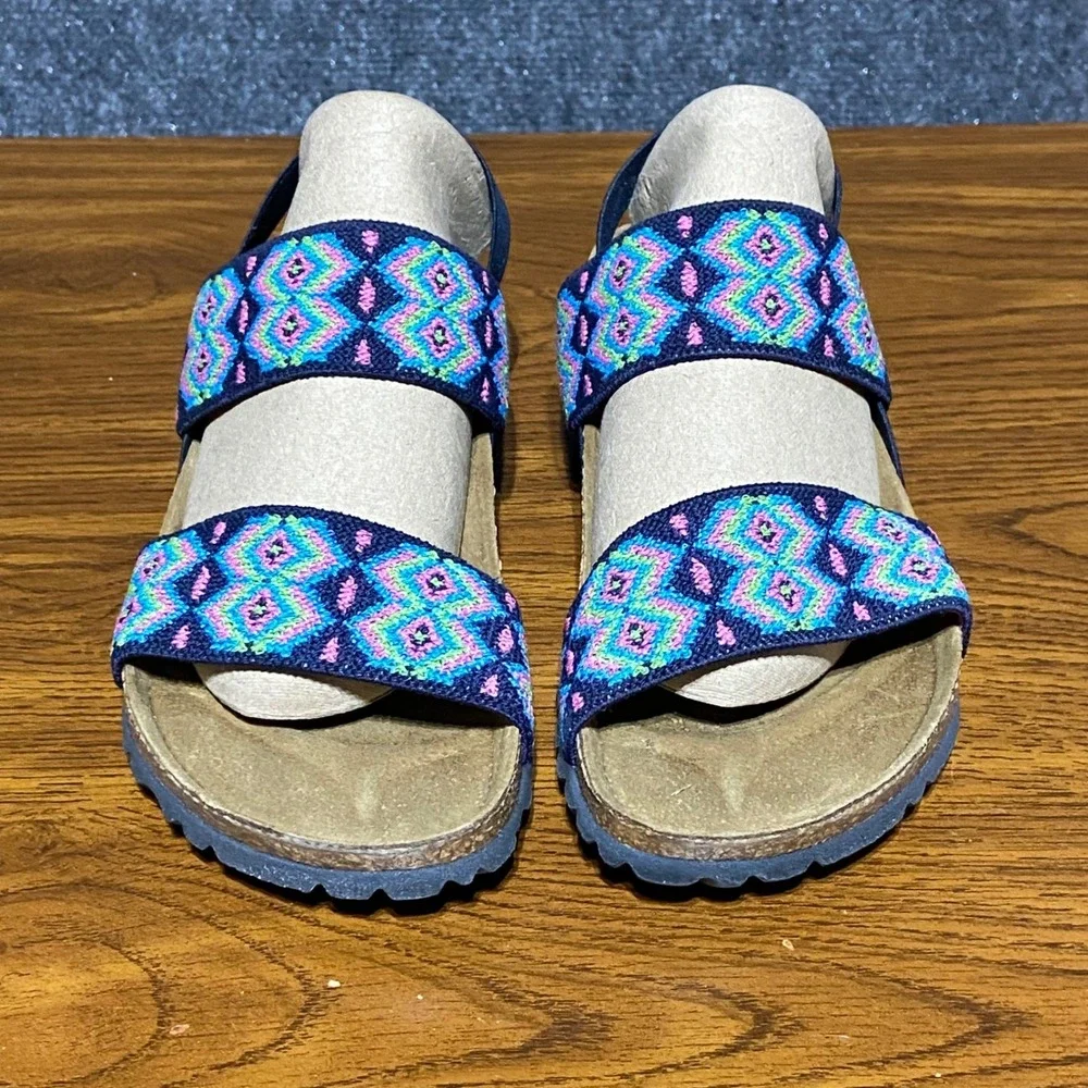 Papillio Birkenstock Caterina Sandals Aztec Blue Embroidered EU 37 US‎ 6 Narrow